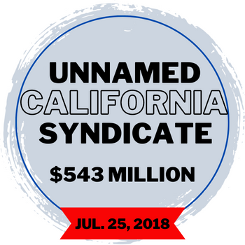 Unnamed California Mega Millions Syndicate - 543 million dollars
